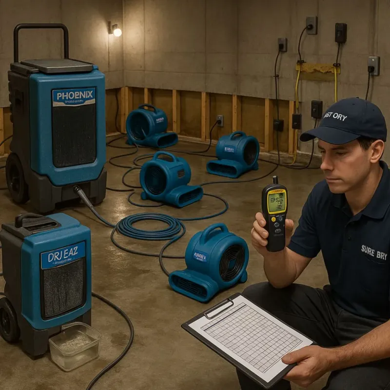 Structural Drying and Dehumidification process in Skokie, IL